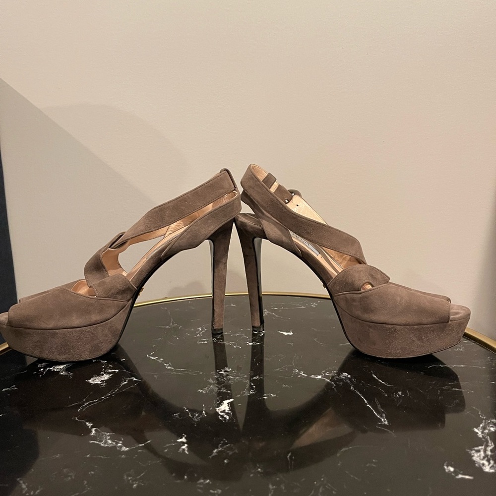 Prada Suede Crisscross Sandal